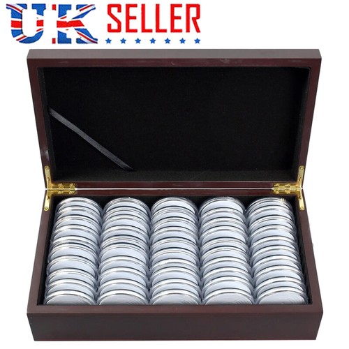 50x coin capsules storage box - coin,