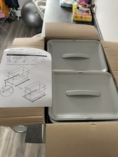 SIGE Integrated Pull Out Recycle Silver Plastic Bin - 2 X 16 Litre - 400mm Unit