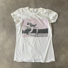 Freddie Mercury T-Shirt Womens Medium Vintage Graphic Tee, White