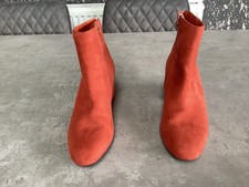 Dark Orange suede ankle boots