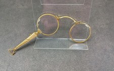 Antique gold metal lorgnette - metal,