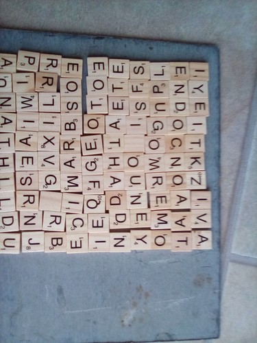 100 wooden scrabble tiles - wooden,