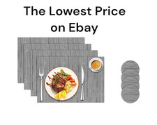 Grey Table Mat Set Anti Slip