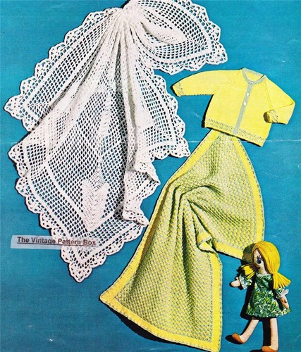 Knitted cardigan pram rug - knitted, /