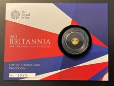 ROYAL MINT BRITANNIA 1/40th ounce GOLD PROOF COIN. Limited Edition No 1985