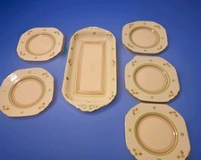 C.1920s Art Deco Wedgwood Hand Painted Side Plates 5 and A Serving Tray. VGC