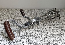 60s 70s Vintage Teak Handle Rotary Hand Whisk Egg Beater Display TV Film Prop