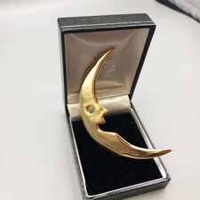 Vintage Crescent Moon Brooch