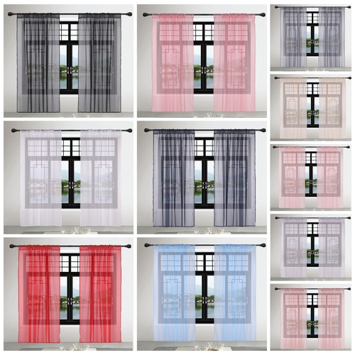 Voile curtains pair - voile, (2