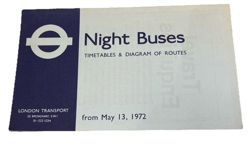 1972 may night bus - night, timetables