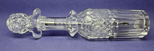 Solid silver cut glass snuff - &,
