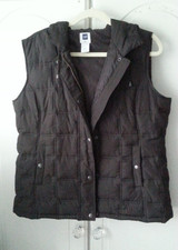 GAP – Padded Quilted Hooded Body Warmer Gilet in Brown – LARGE