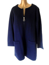 Marina Sport Marina Rinaldi M Navy relaxed patch pocket 3/4 zip jacket NEW (9137