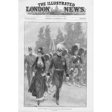 General Sir Redvers Buller Leaving Church at Aldershot - Antique Print 1899