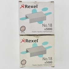 2x Boxes Rexel No.18 Staples 8mm, Pack of 5000 (10,000)
