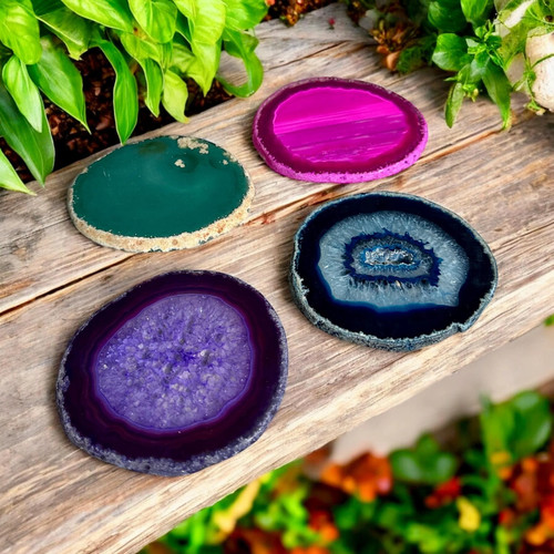 Natural edge agate - natural, coasters