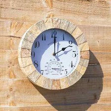 Garden Wall Clock Thermometer