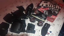 Rock GT50 Roller Derby Rolling Skates Fugitive Wheels & Smith Pads Suregrip UK 4