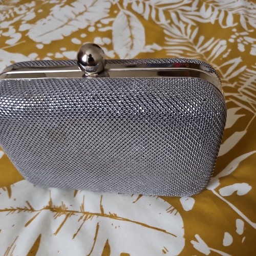 Silver box clutch bag matalan - clutch,