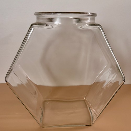 Vintage clear glass hexagon - vintage,