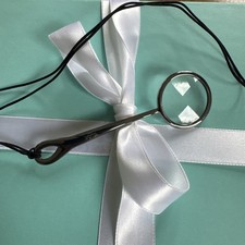 Tiffany & Co Elsa Peretti 12cm Padova Magnifying Glass in Ruthenium, Silk Cord  