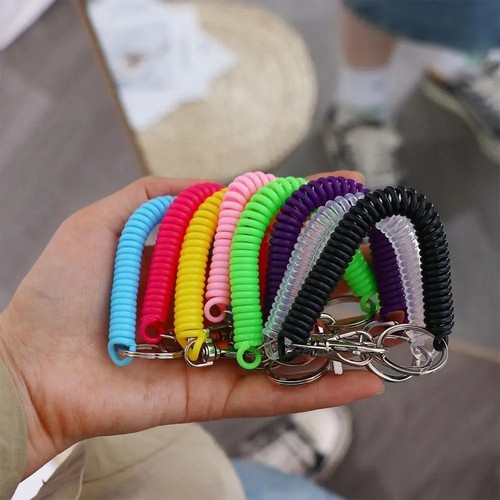Metal spiral spring keychain - spiral,