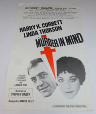 Harry H Corbett Linda Thorson Murder In Mind Ashcroft Theatre Flyer 1976 Steptoe