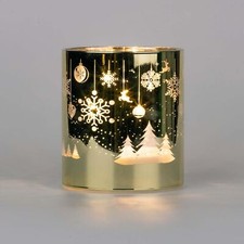 Christmas Table Decoration Xmas Led Gold Glass Vase / Trees 12cm Home Decoration