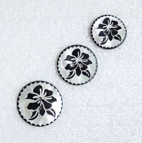 Black flower shell - flower, button