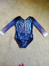 Milano womens Long Sleeved Leotard Size 30. Blue With Gems