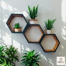 Handmade Hexagonal Wall Shelf