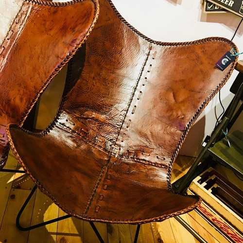 Leather butterfly arm chair - butterfly,