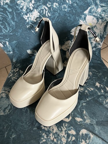 Zara cream block - cream, heel