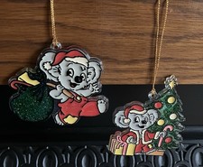 Blinky Bill Christmas Decorations Tree Australia Koala Bear Vtg Nostalgia X2