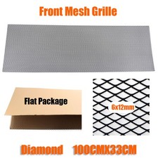 100x33cm Black Diamond Aluminium Car Bumper Grille Mesh Net Vent Hole 6x12mm UK