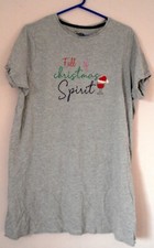 Grey nightie nightshirt - Christmas - Pretty Secrets - size 20/22
