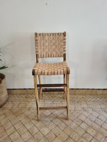 Moroccan bar stool walnut - stool,