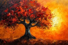 COLOURFUL TREE OF LIFE CANVAS