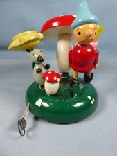 Rare Vintage 50's? Wooden Mushroom & Pixie Sewing Etui