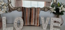 Cushion Cover Luxury Stripes  Multi Brown's & Beige 18" X 18" Piped Trim