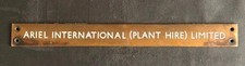 Ariel International Plant Hire Limited Brass Advertising Door Office Plaque Sign