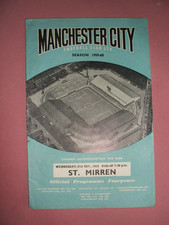 MANCHESTER CITY V ST MIRREN ( WED 21 -10-1959 )