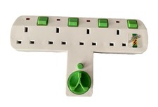 4 WAY SURGE PROTECTOR PLUG With Rotating 3 Pin Plug 180 Degrees NEW