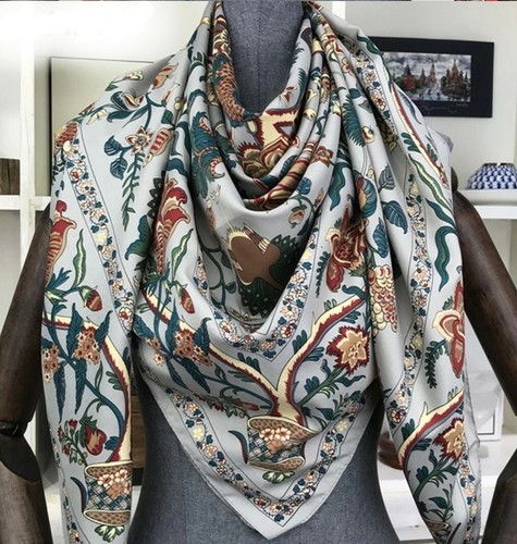 Silk blend grey scarf - grey,