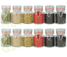 SET 12 GLASS SPICE JARS