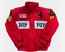HOT Adult F1 Racing Jacket FERRARI RED Embroidered Cotton Padded2025
