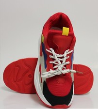 New Designer Style Runner Red Sneakers Ladies Trainers Shoes sizes UK 3-8