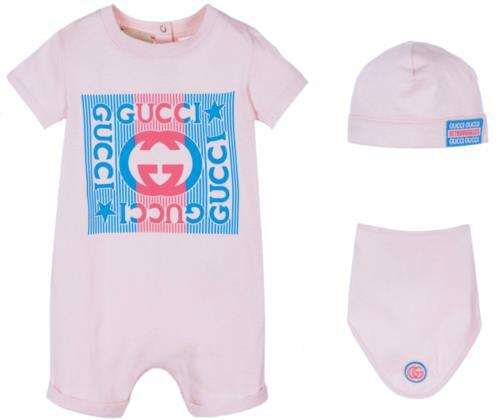 Gucci babygrow bib hat set - bib,