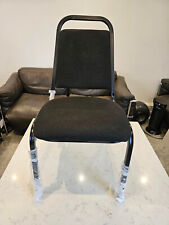 Banquet Office Conference Waiting Visitor Stackable Black Fabric Padded Chair