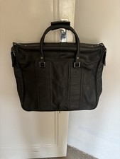 Marks & Spencer Real Leather Suit Carrier Garment Bag M&S Travel Black